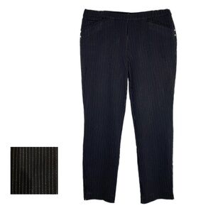 Charter Club Women’s Slim Leg Dashed Pinstripe Pull-On Stretch Pants
